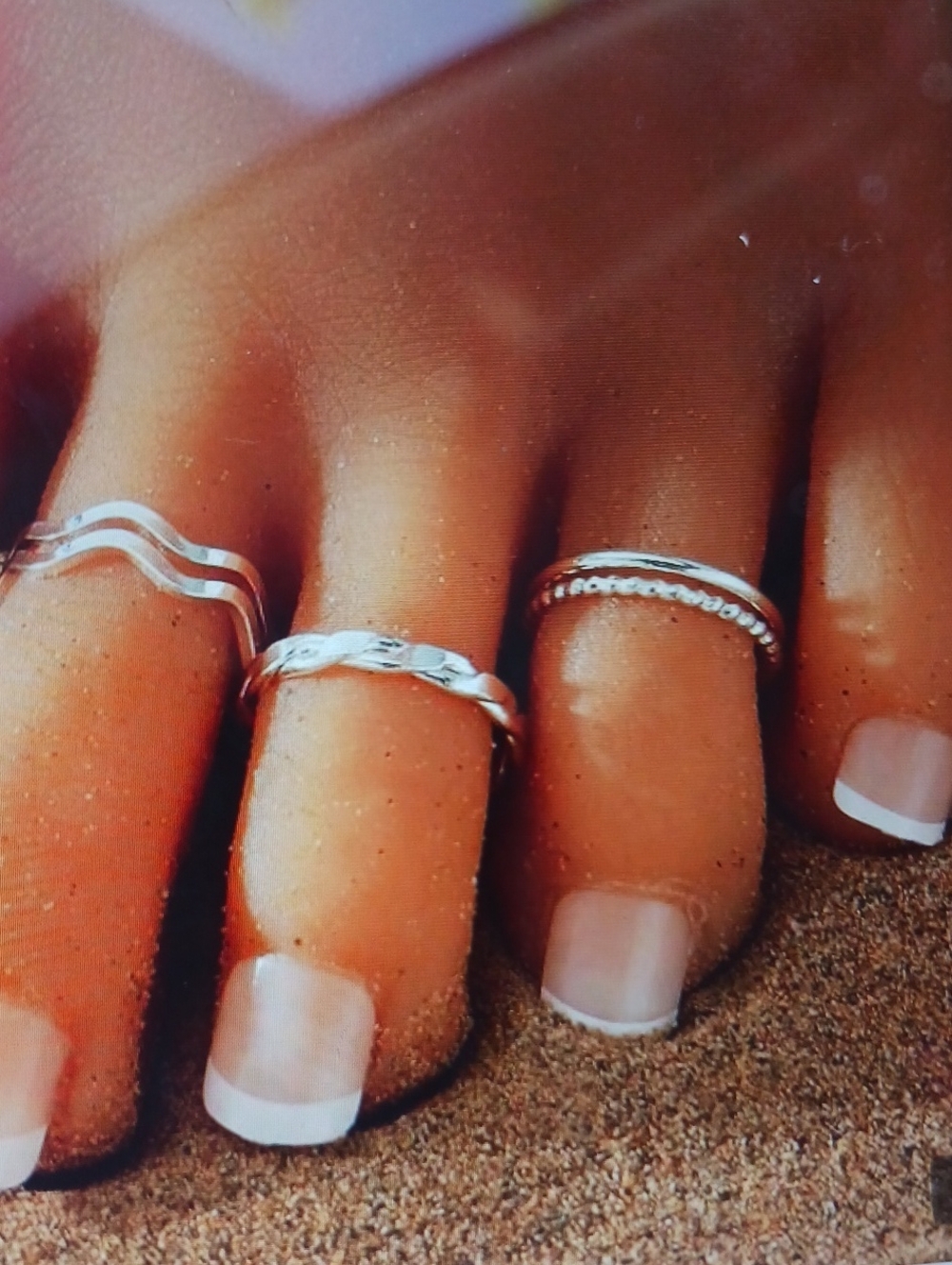 Sterling Silver Toe Ring Set - Silver